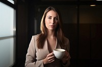 Portrait coffee cup holding. AI generated Image by rawpixel.