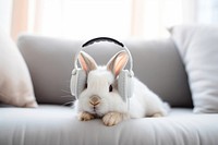 Headphones mammal animal rodent. 