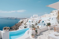 Santorini day architecture tranquility. AI generated Image by rawpixel.