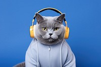 Headphones headset animal mammal. AI generated Image by rawpixel.