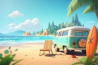 Vacation car outdoors vehicle. AI generated Image by rawpixel.