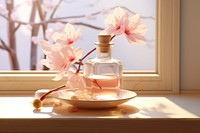 Bottle lighting perfume flower. 