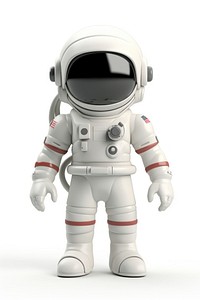 Astronaut robot white toy. 