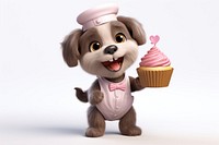 Dessert cartoon cupcake mammal. AI generated Image by rawpixel.