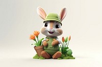 Cartoon figurine animal plant. AI generated Image by rawpixel.