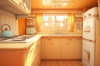 Kitchen refrigerator furniture appliance.