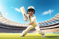 Cricket stadium sports competition. 