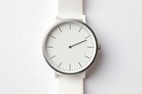 Wristwatch clock white white background. 