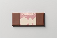 Chocolate bar label mockup, product packaging psd