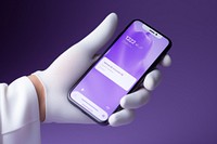 Purple phone hand electronics. AI generated Image by rawpixel.