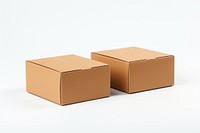 Cardboard box carton white background. 