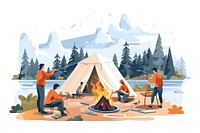Camping fire tent campfire. AI generated Image by rawpixel.