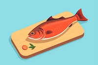 Fish animal food chopping board. 