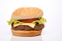 Hamburger food white background condiment. AI generated Image by rawpixel.
