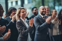 Clapping adult woman togetherness. 