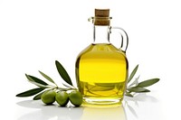 Bottle olive white background container. 