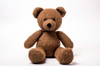 Brown bear toy white background. 