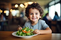 Vegetable portrait eating salad. AI generated Image by rawpixel.