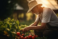 Gardening vegetable outdoors picking. 