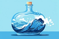 Bottle glass blue transparent. AI generated Image by rawpixel.