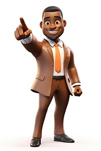 African american male leader cartoon suit toy. 