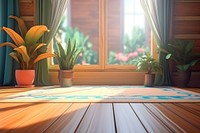 Window plant backgrounds floor. 