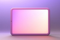 Tablet screen purple illuminated. 