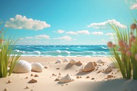 Beach sea landscape outdoors. AI generated Image by rawpixel.