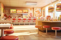 Restaurant food cafeteria furniture. AI generated Image by rawpixel.