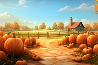 Pumpkin patch architecture landscape vegetable. AI generated Image by rawpixel.