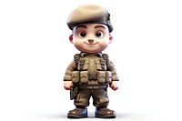 Soldier cartoon toy white background. 