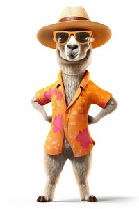 Lama cartoon hat white background. AI generated Image by rawpixel.