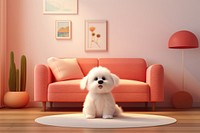 Living room puppy furniture mammal. AI generated Image by rawpixel.