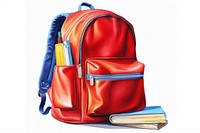 School backpack bag red white background. AI generated Image by rawpixel.