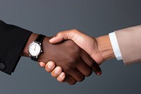 Hand wristwatch handshake agreement. 