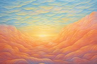 Backgrounds painting nature sunset. 