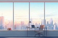 Office city furniture window. 