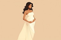 Pregnant fashion wedding dress. AI generated Image by rawpixel.