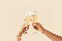 Sparkling champagne glass holding drink. AI generated Image by rawpixel.
