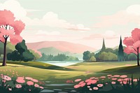 Landscape outdoors nature flower. AI generated Image by rawpixel.