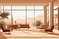 Lobby architecture furniture building. AI generated Image by rawpixel.