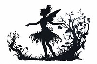 Silhouette dancing fairy white background. AI generated Image by rawpixel.