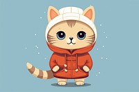 Cartoon kitten winter representation. AI generated Image by rawpixel.