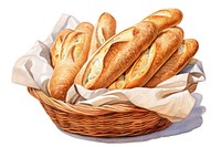 Bread baguette basket food. AI generated Image by rawpixel.