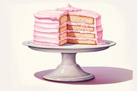 Cake dessert icing cream, digital paint illustration.