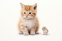 Kitten animal mammal bird. AI generated Image by rawpixel.
