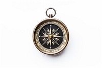 Jewelry compass locket white background. 