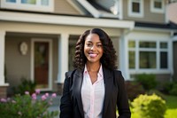 Portrait smiling female house. 