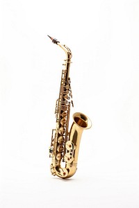 Saxophone white background saxophonist performance. 