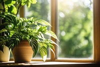 Window plant houseplant windowsill. AI generated Image by rawpixel.